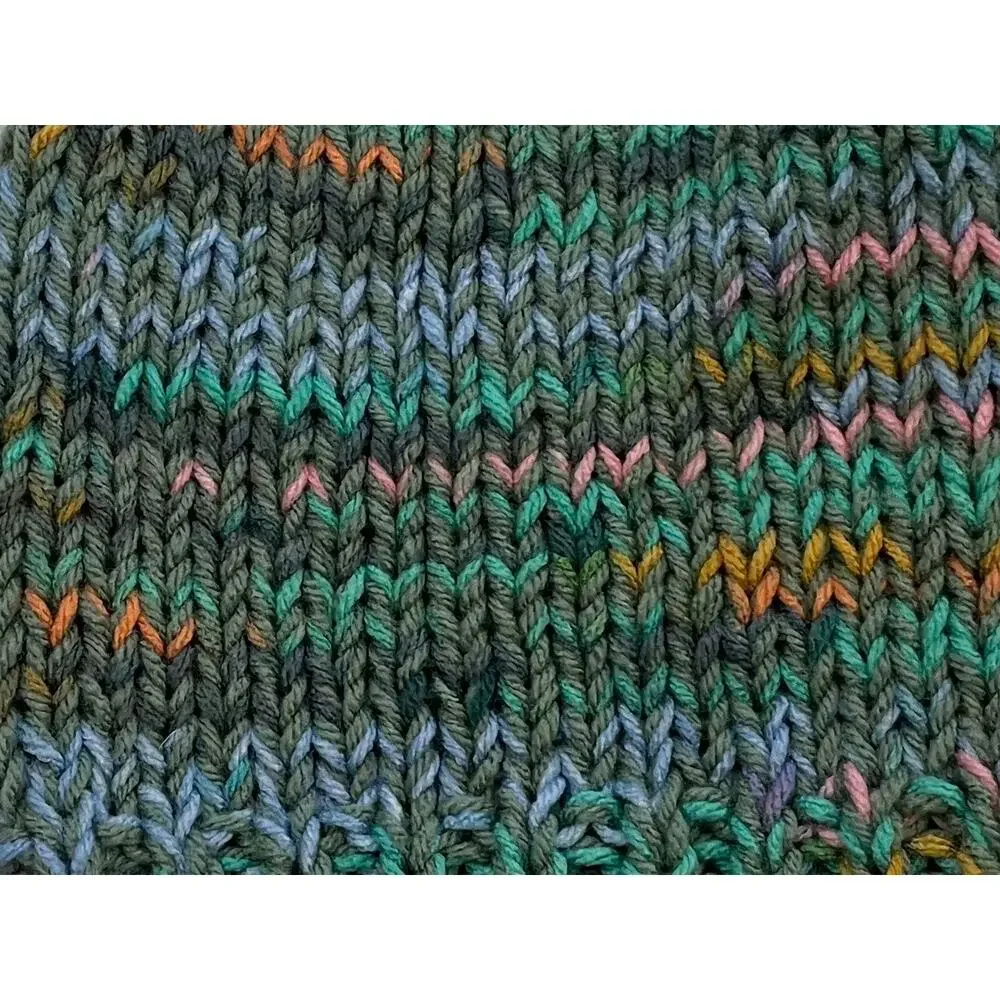 Multicolor Hand Knit Chunky Knit Cuffed Beanie / Hat, OS